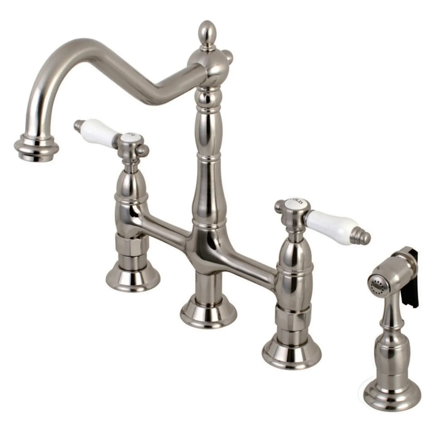 New 8" Centerset Kitchen Faucet with Brass Sprayer Bridge Faucets