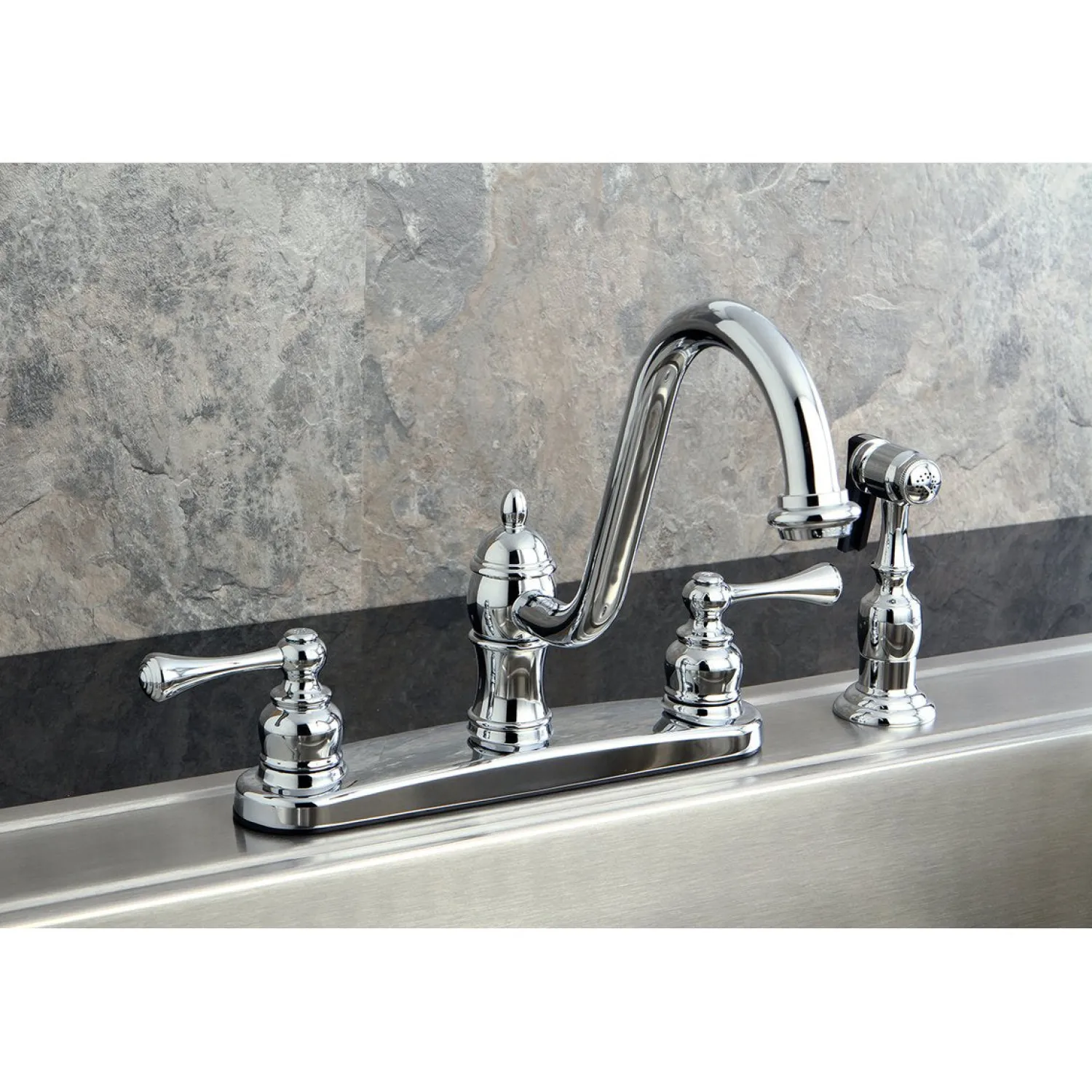 Discount 8" Centerset Kitchen Faucet with Side Sprayer Faucets With Side Spray