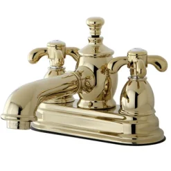 New 4" Centerset Lavatory Faucet with Heritage Spout and Metal Cross Handle 4" Center Set