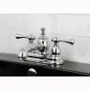 Best 4" Centerset Lavatory Faucet with Heritage Spout and Metal Lever Handle 4" Center Set
