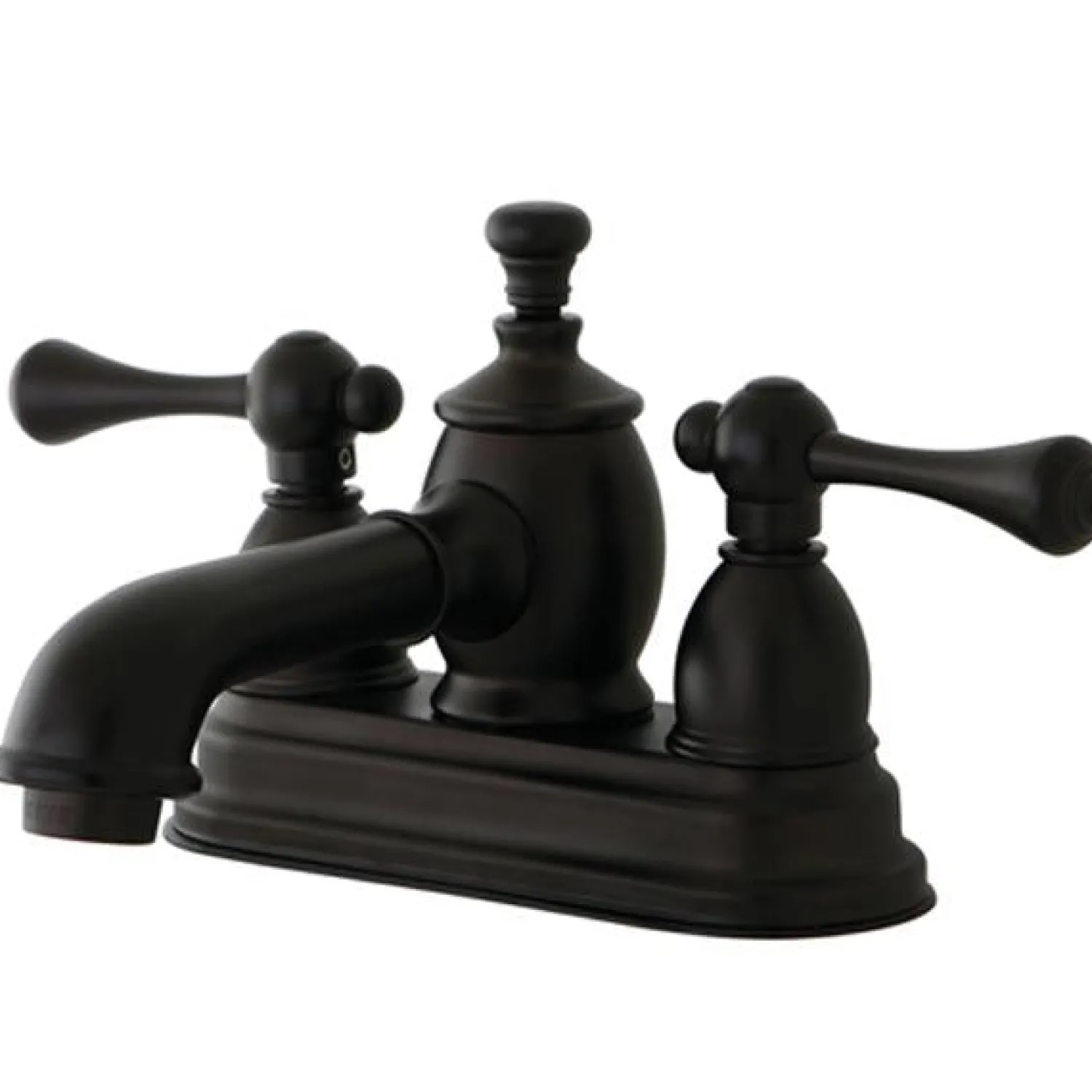 Best 4" Centerset Lavatory Faucet with Heritage Spout and Metal Lever Handle 4" Center Set