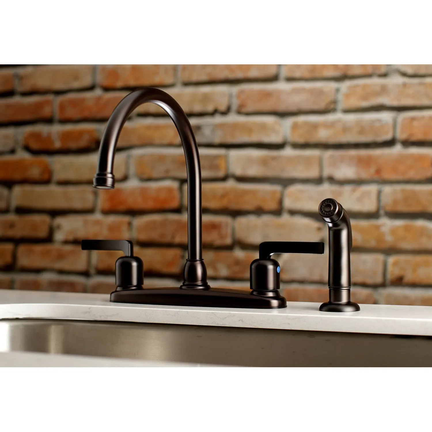 New Centurion Centerset 4-Hole Kitchen Faucet Faucets With Side Spray