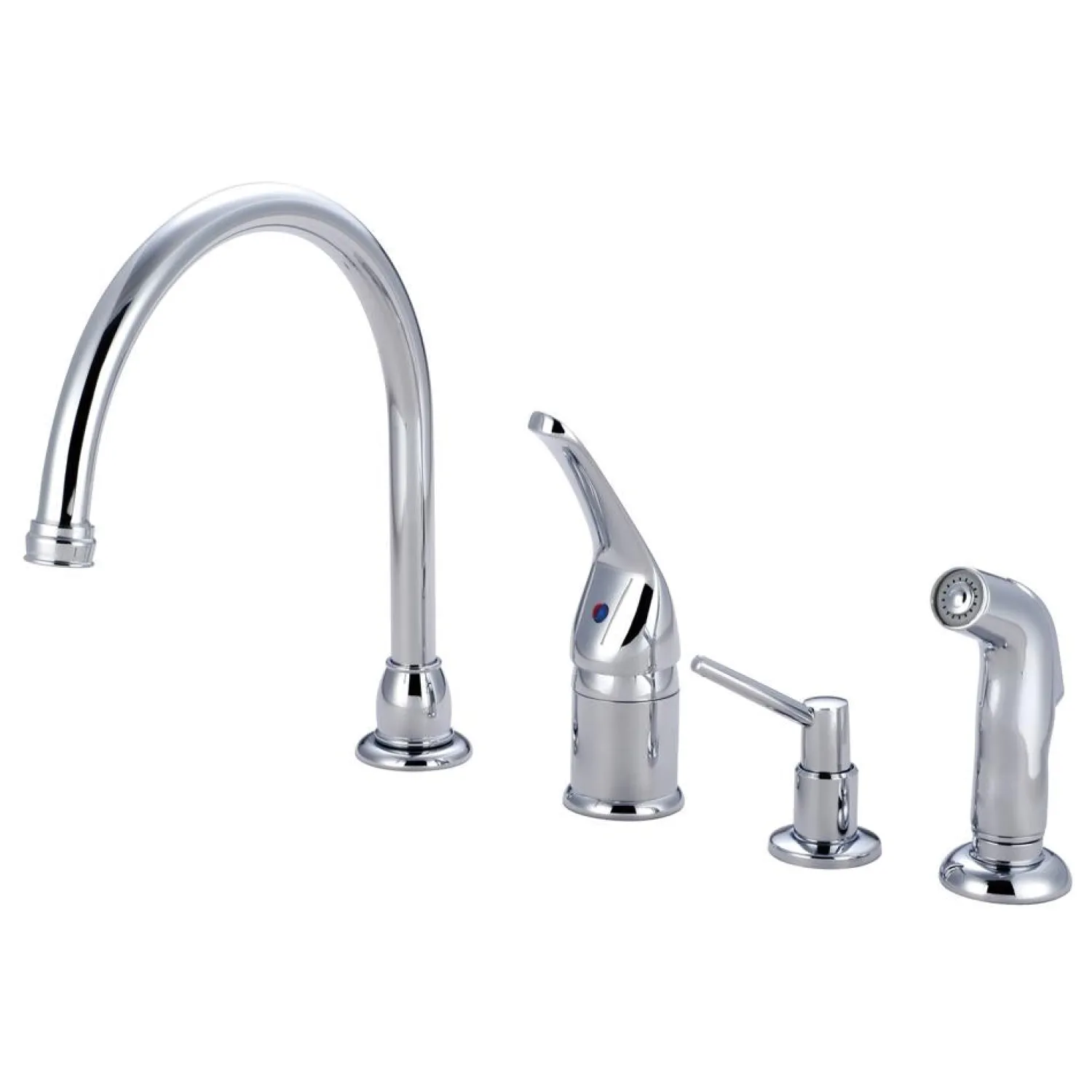 Outlet Chatham Single Handle Kitchen Faucet with Soap Dispenser Faucets With Side Spray