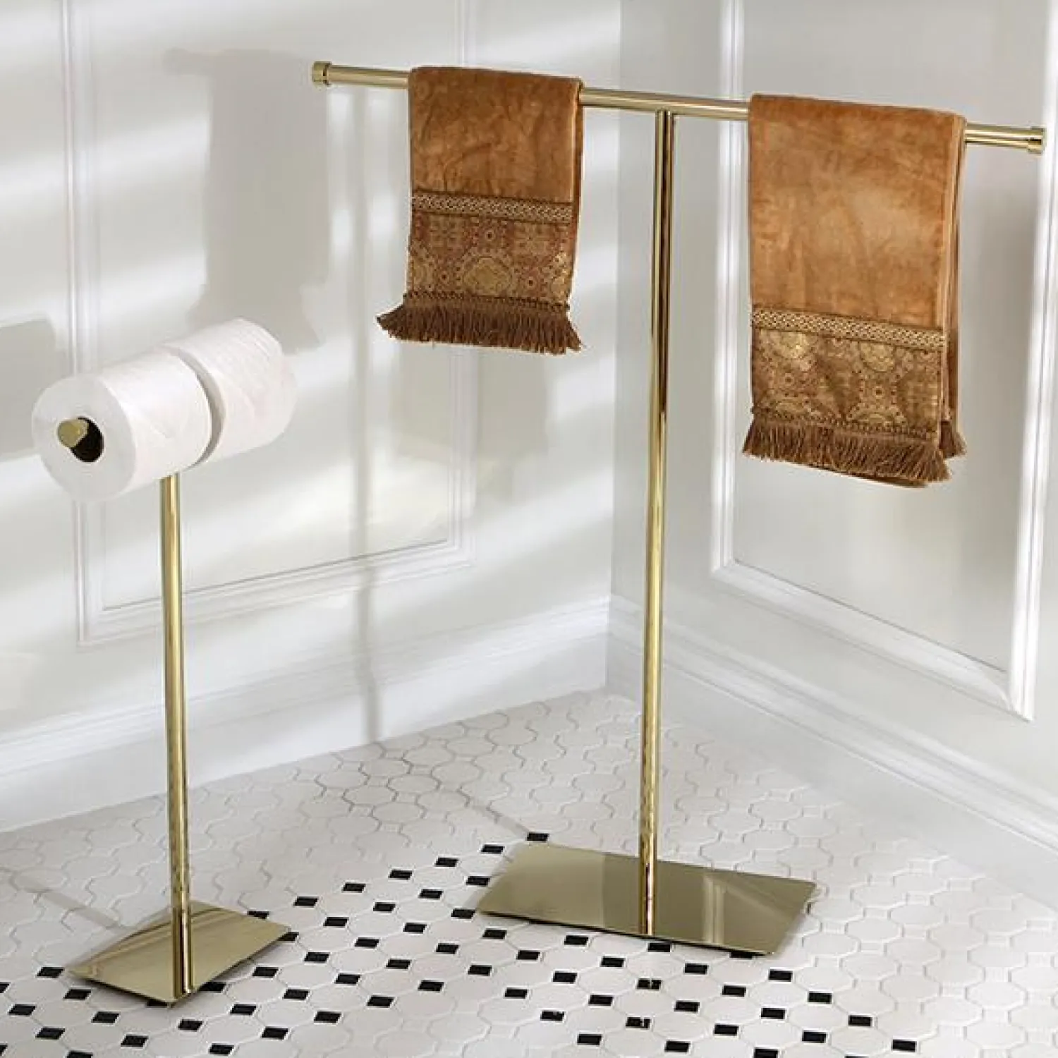 Best Claremont Freestanding Double Toilet Paper Stand Toilet Paper Holders