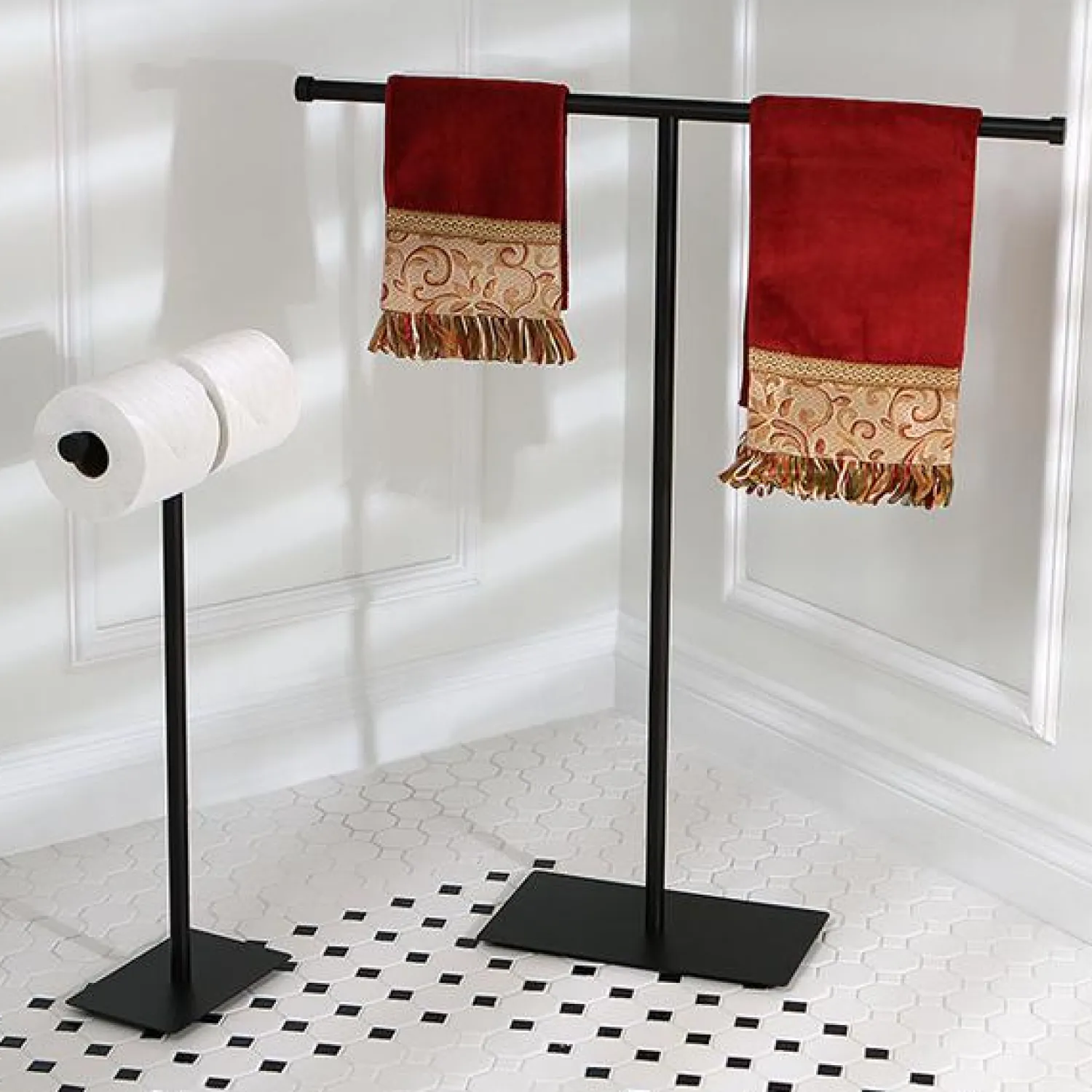 Best Claremont Freestanding Double Toilet Paper Stand Toilet Paper Holders
