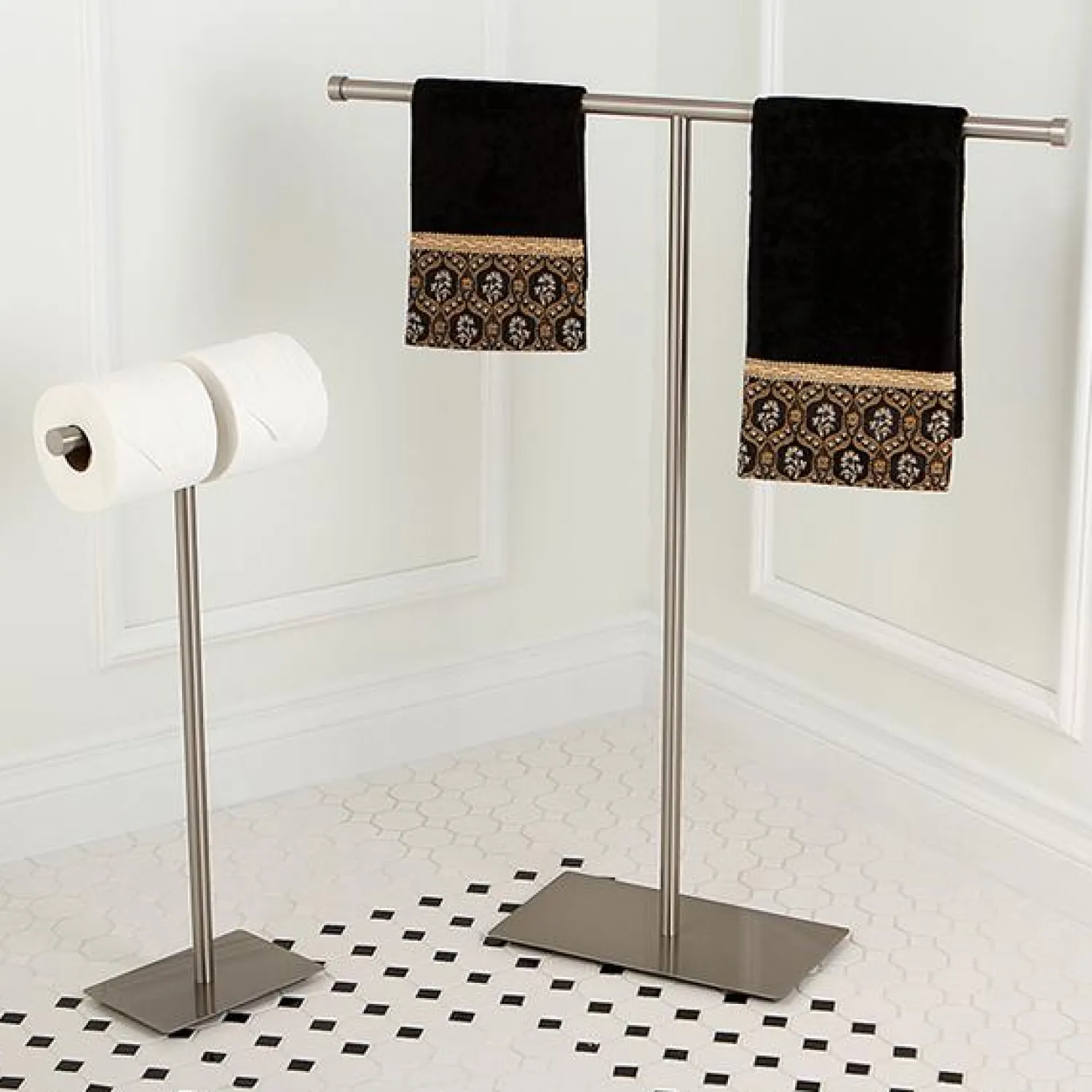 Best Claremont Freestanding Double Toilet Paper Stand Toilet Paper Holders