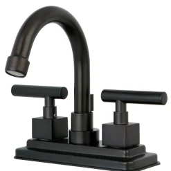 New Claremont Two Handle 4" Centerset Lavatory Faucet with Brass Pop-up in Oil Rubbed Bronze 4" Center Set