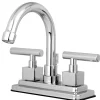 Clearance Claremont Two Handle 4" Centerset Lavatory Faucet with Brass Pop-up in Polished Chrome 4" Center Set