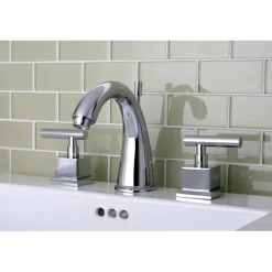 Sale Claremont Two Handle 8" to 16" Widespread Lavatory Faucet with Brass Pop-up in Polished Chrome 8" Widespread