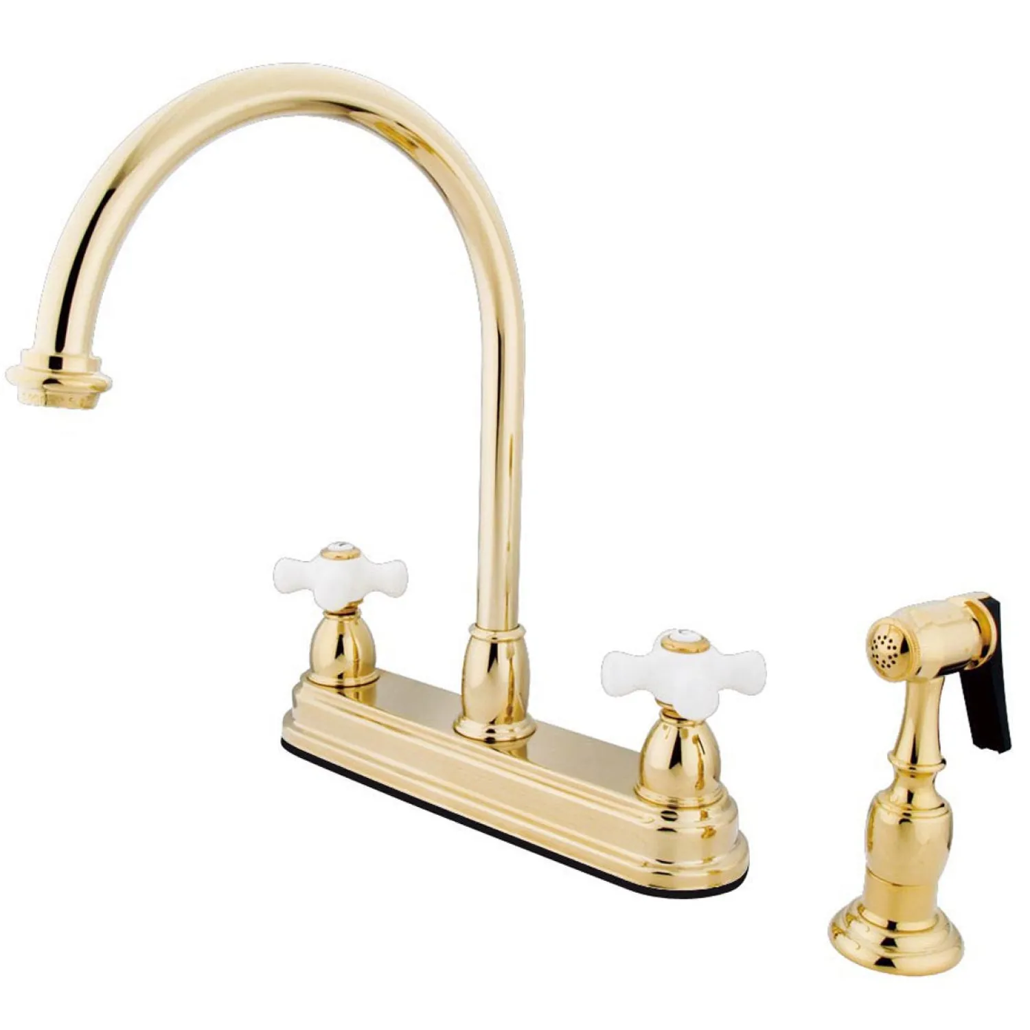 Discount Classic Restoration Two Handle 8" Kitchen Faucet with Brass Sprayer Faucets With Side Spray