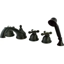 Hot Classic Royale Three Handle Roman Tub Filler with Hand Shower Tub Faucets