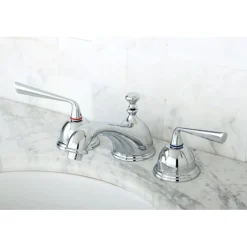 Classic Silver Sage Two Handle 8" to 16" Widespread Lavatory Faucet with Brass Pop-up 8" Widespread