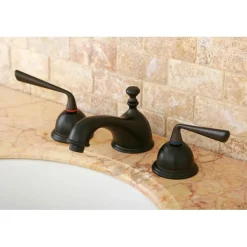 Classic Silver Sage Two Handle 8" to 16" Widespread Lavatory Faucet with Brass Pop-up 8" Widespread