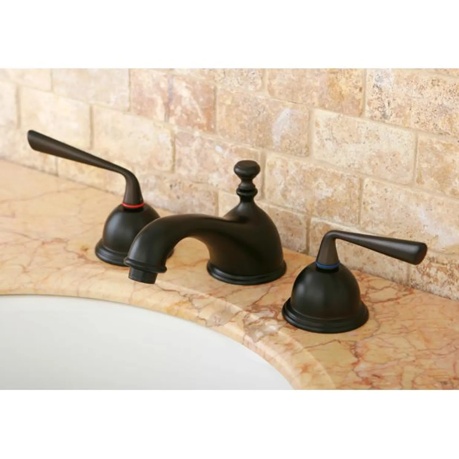 Classic Silver Sage Two Handle 8" to 16" Widespread Lavatory Faucet with Brass Pop-up 8" Widespread