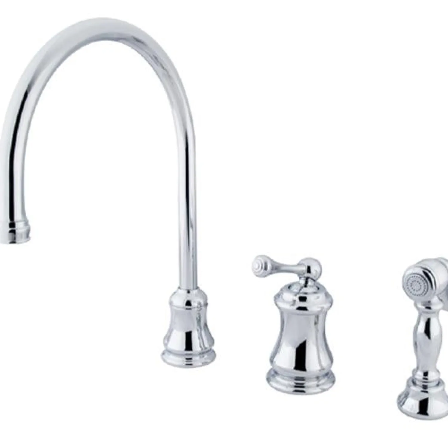 Clearance Classic Single Handle Widespread Kitchen Faucet with Brass Sprayer Widespread Kitchen Faucets
