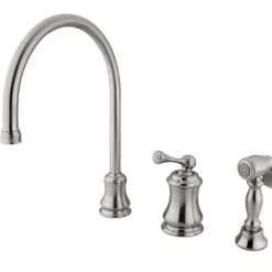 Clearance Classic Single Handle Widespread Kitchen Faucet with Brass Sprayer Widespread Kitchen Faucets