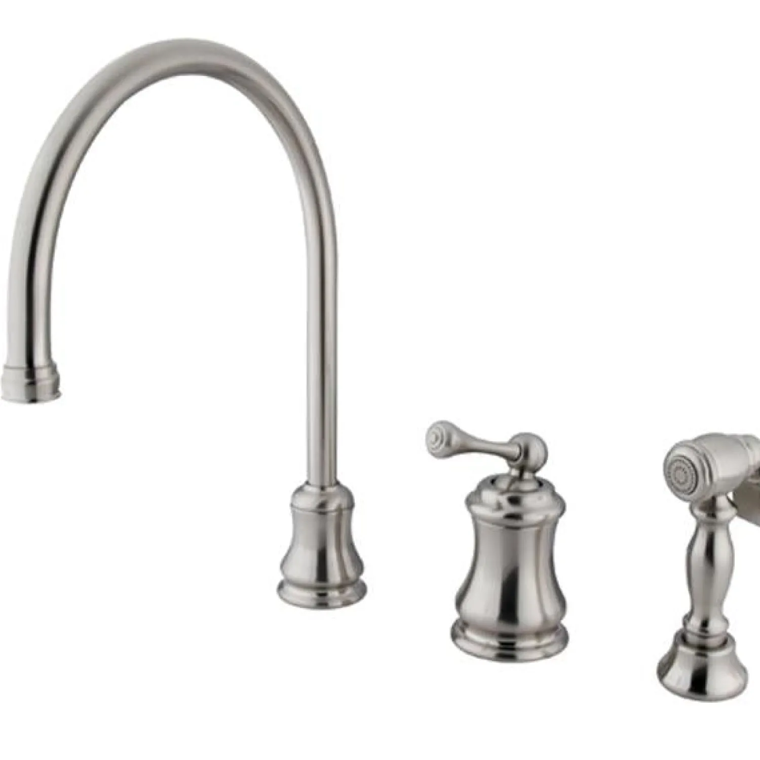 Clearance Classic Single Handle Widespread Kitchen Faucet with Brass Sprayer Widespread Kitchen Faucets