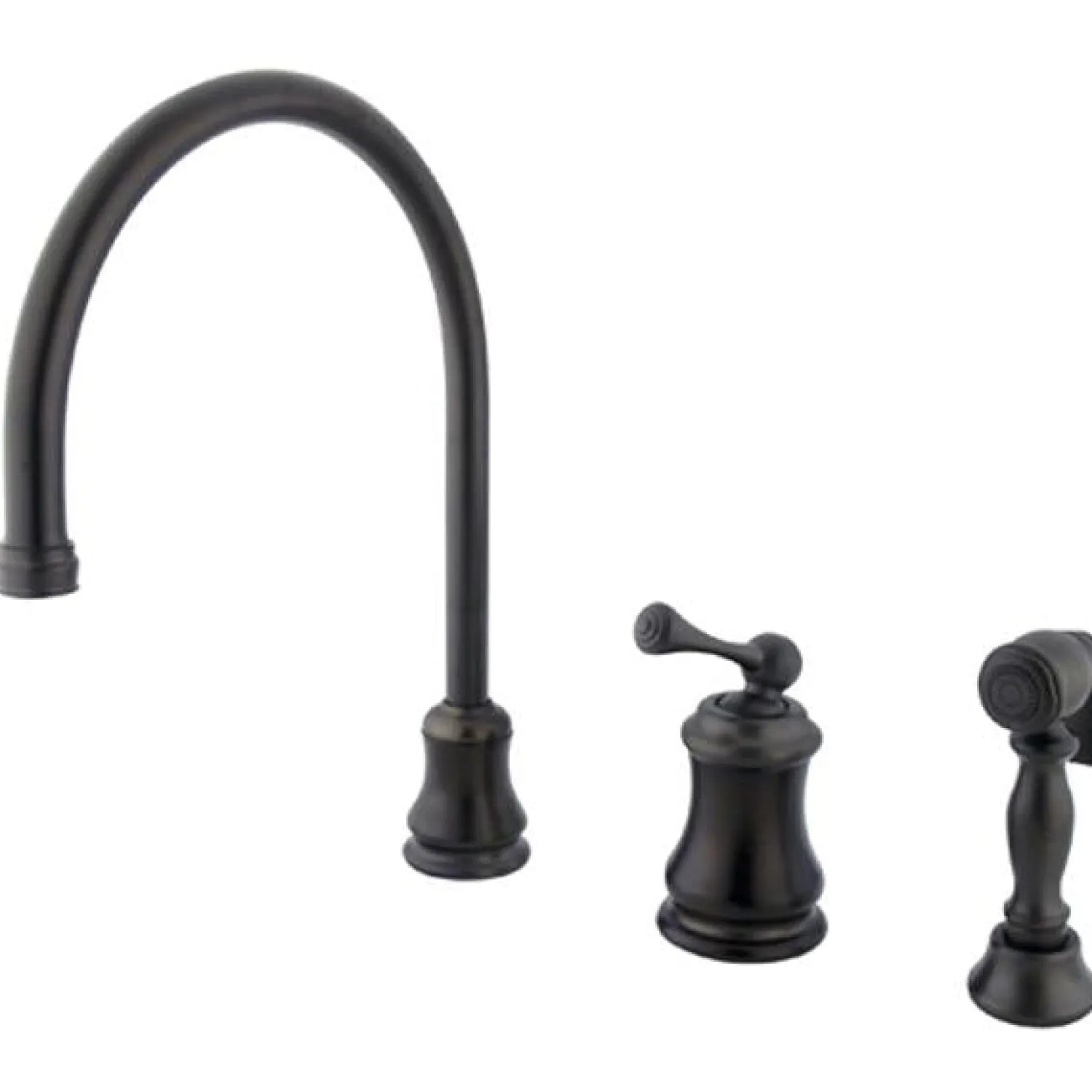 Clearance Classic Single Handle Widespread Kitchen Faucet with Brass Sprayer Widespread Kitchen Faucets