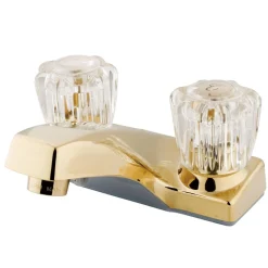 Best Columbia Two Handle 4" Centerset Lavatory Faucet in Polished Brass 4" Center Set
