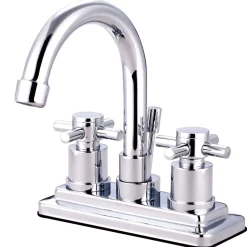 Discount Concord 4" Centerset Two Handle Three Hole Lavatory Faucet with Brass Pop-up 4" Center Set