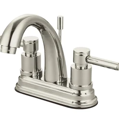 New Concord 4" Centerset Two Handle Lavatory Faucet with Brass Pop-up 4" Center Set
