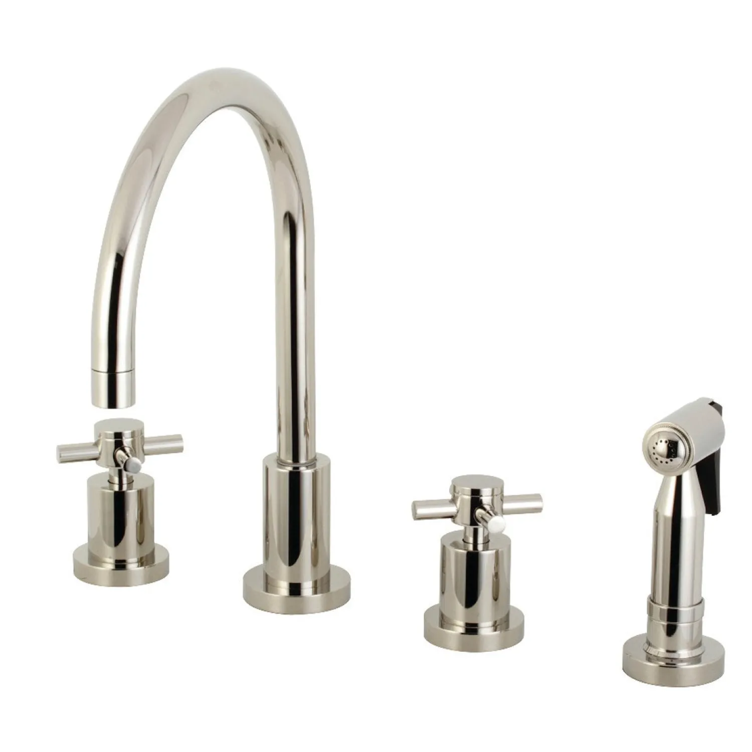 Clearance Concord Deck Mount 8-Inch Widespread Kitchen Faucet with Brass Sprayer Widespread Kitchen Faucets|Faucets With Side Spray