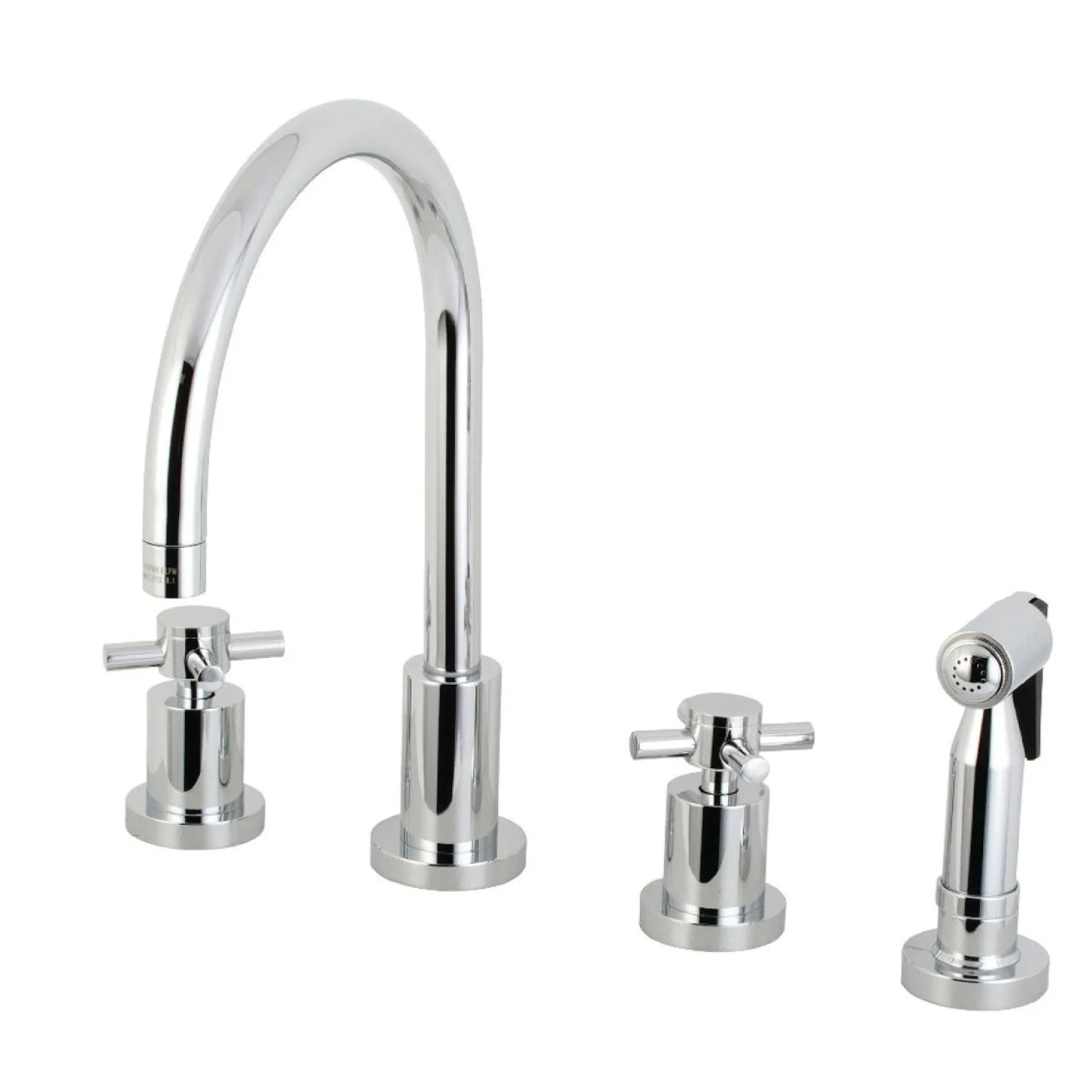 Clearance Concord Deck Mount 8-Inch Widespread Kitchen Faucet with Brass Sprayer Widespread Kitchen Faucets|Faucets With Side Spray