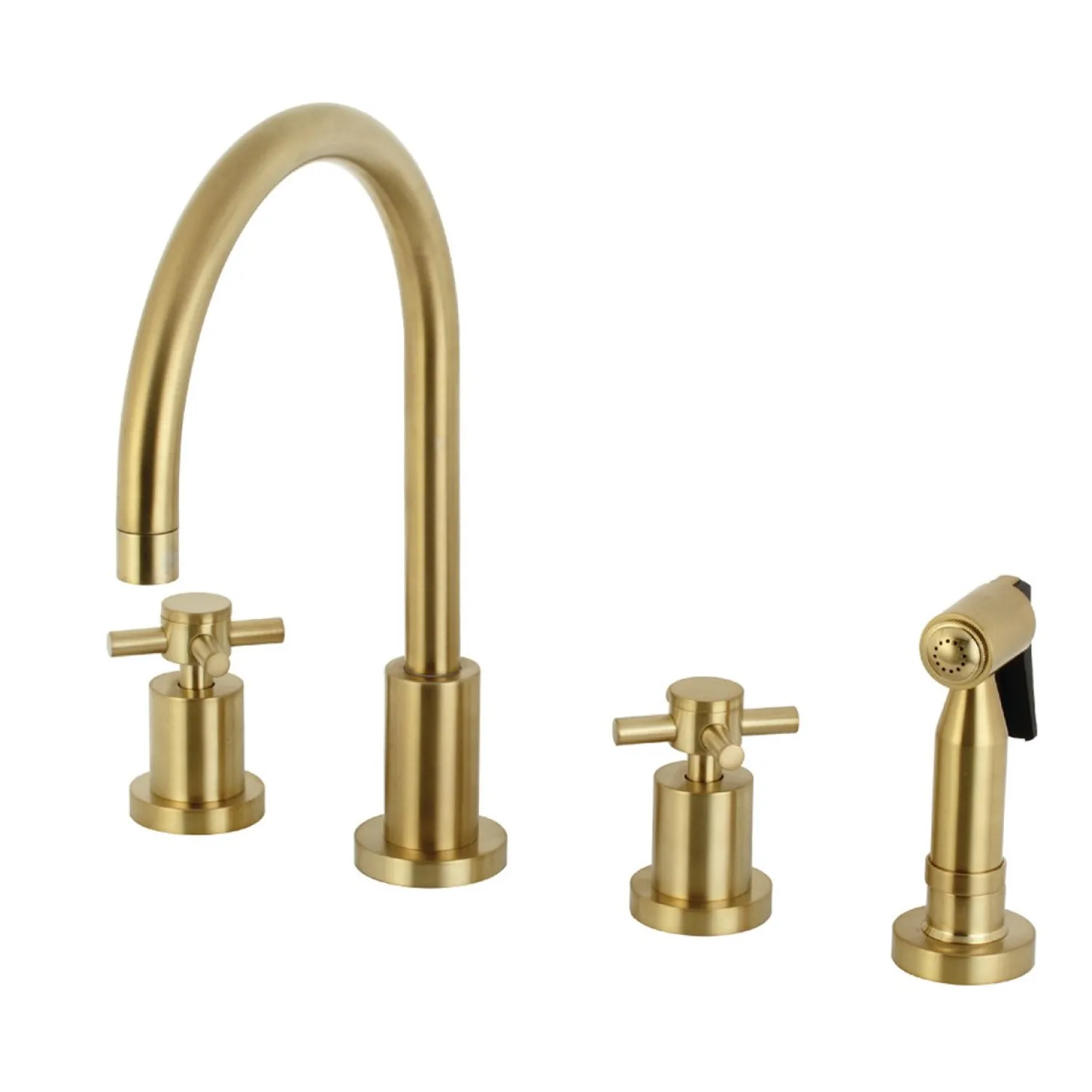 Clearance Concord Deck Mount 8-Inch Widespread Kitchen Faucet with Brass Sprayer Widespread Kitchen Faucets|Faucets With Side Spray