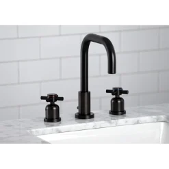 Online Concord Deck Mount Widespread Bathroom Faucet with Brass Pop-Up 8" Widespread