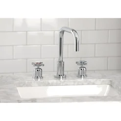 Online Concord Deck Mount Widespread Bathroom Faucet with Brass Pop-Up 8