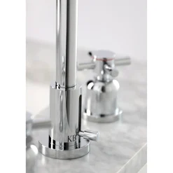 Online Concord Deck Mount Widespread Bathroom Faucet with Brass Pop-Up 8