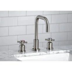 Online Concord Deck Mount Widespread Bathroom Faucet with Brass Pop-Up 8