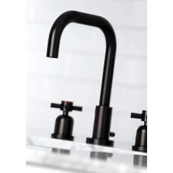 Online Concord Deck Mount Widespread Bathroom Faucet with Brass Pop-Up 8