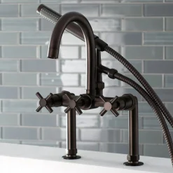 Hot Concord Deck Mount 2-Hole Tub Filler with Hand Shower Tub & Shower Sets|Tub Faucets