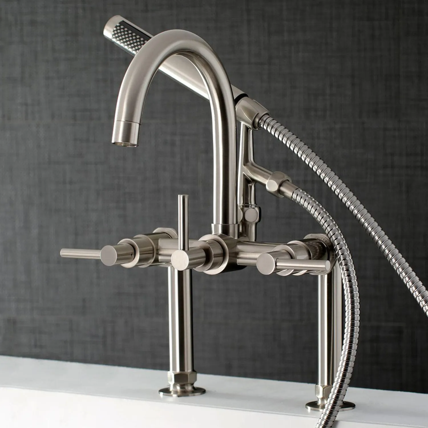 Hot Concord Deck Mount Tub Filler with Hand Shower Tub & Shower Sets|Tub Faucets