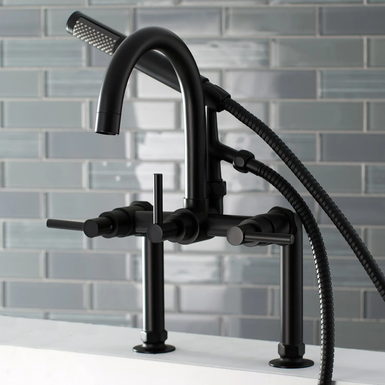 Hot Concord Deck Mount Tub Filler with Hand Shower Tub & Shower Sets|Tub Faucets