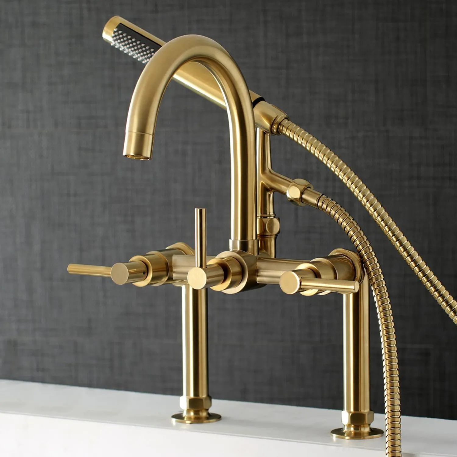 Hot Concord Deck Mount Tub Filler with Hand Shower Tub & Shower Sets|Tub Faucets