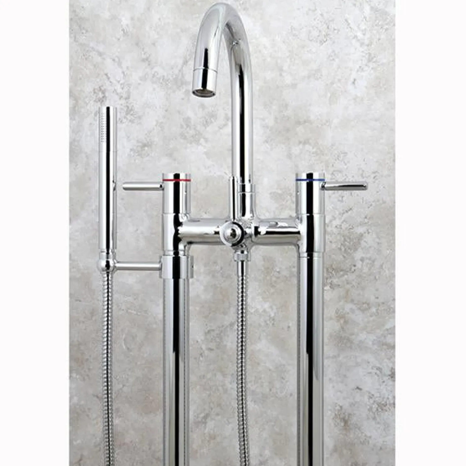 Concord Floor Mount Freestanding Tub Filler with Hand Shower Free Standing Tub Fillers|Tub Faucets
