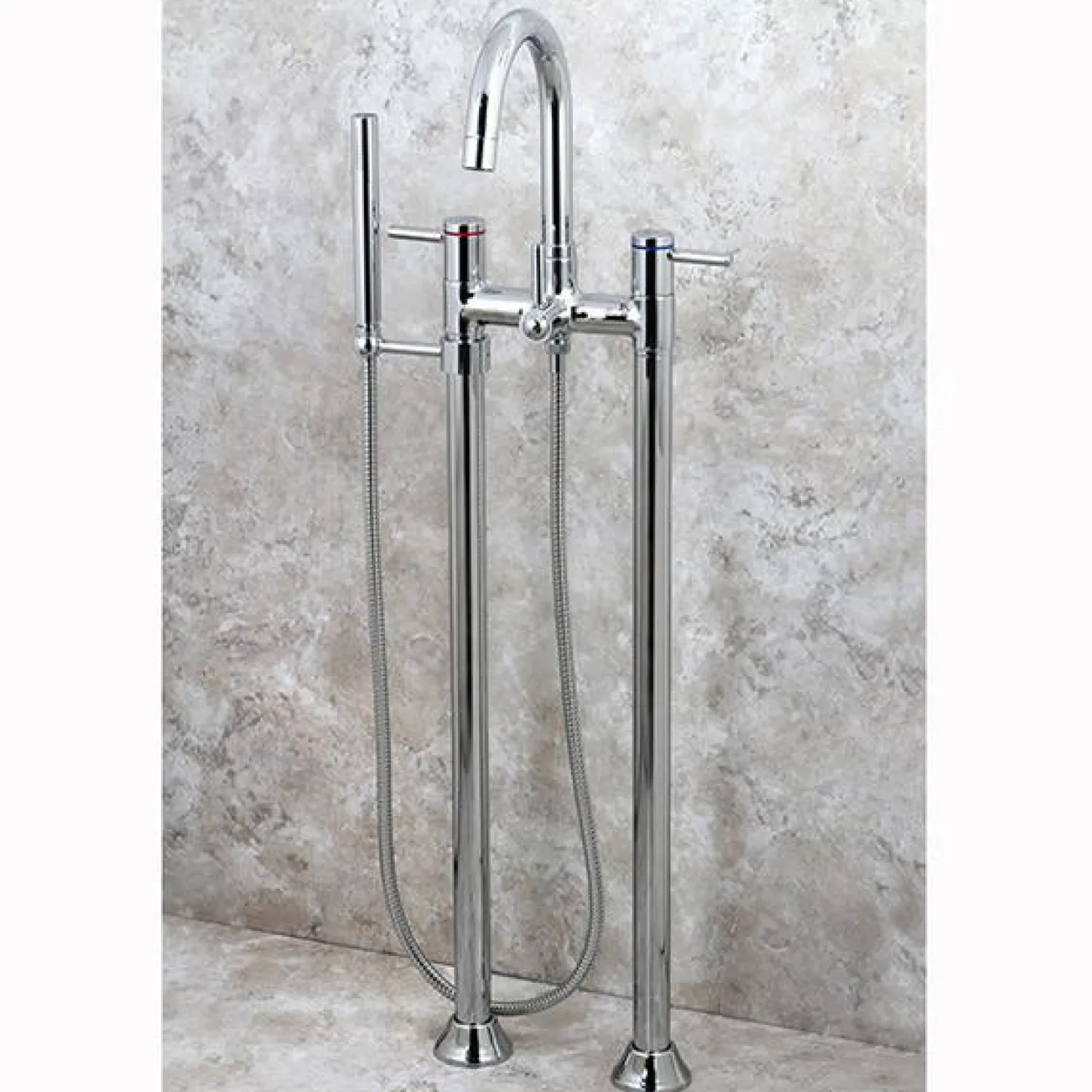 Concord Floor Mount Freestanding Tub Filler with Hand Shower Free Standing Tub Fillers|Tub Faucets