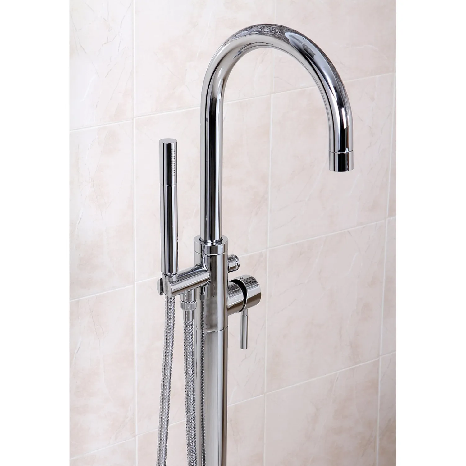 Best Concord Floor Mount Tub Filler with Hand Shower Free Standing Tub Fillers|Tub Faucets