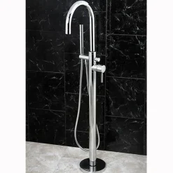 Best Concord Floor Mount Tub Filler with Hand Shower Free Standing Tub Fillers|Tub Faucets