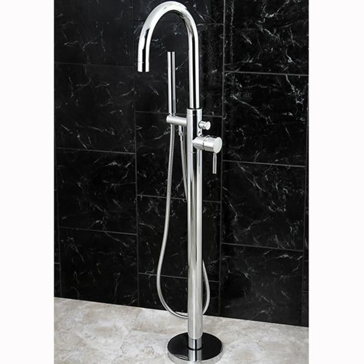 Best Concord Floor Mount Tub Filler with Hand Shower Free Standing Tub Fillers|Tub Faucets