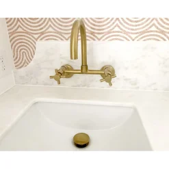 Sale Concord 2-Hole 8-Inch Adjustable Center Wall Mount Kitchen Faucet Wall Mounted Kitchen Faucets