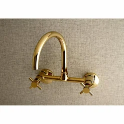 Sale Concord 2-Hole 8-Inch Adjustable Center Wall Mount Kitchen Faucet Wall Mounted Kitchen Faucets