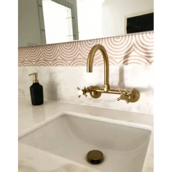 Sale Concord 2-Hole 8-Inch Adjustable Center Wall Mount Kitchen Faucet Wall Mounted Kitchen Faucets