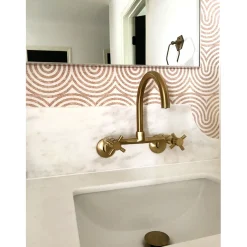 Sale Concord 2-Hole 8-Inch Adjustable Center Wall Mount Kitchen Faucet Wall Mounted Kitchen Faucets