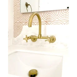 Sale Concord 2-Hole 8-Inch Adjustable Center Wall Mount Kitchen Faucet Wall Mounted Kitchen Faucets