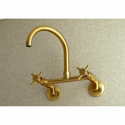Sale Concord 2-Hole 8-Inch Adjustable Center Wall Mount Kitchen Faucet Wall Mounted Kitchen Faucets