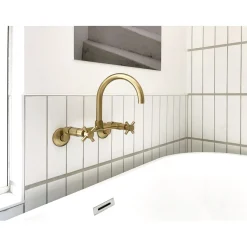 Sale Concord 2-Hole 8-Inch Adjustable Center Wall Mount Kitchen Faucet Wall Mounted Kitchen Faucets