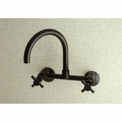 Sale Concord 2-Hole 8-Inch Adjustable Center Wall Mount Kitchen Faucet Wall Mounted Kitchen Faucets